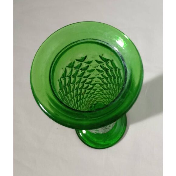 Vintage E.O Brody, green Emerald diamond cut tall vase - Picture 4 of 7
